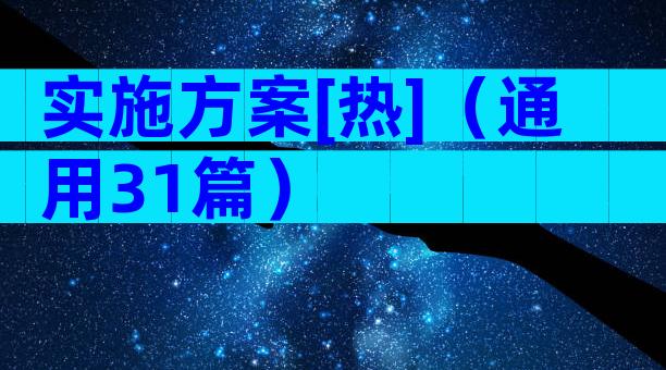 实施方案[热]（通用31篇）